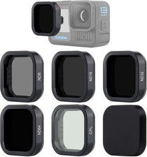 ND Filter Set for GoPro Hero 13 Black, 5 Pack (CPL/ND64/32/16/8) Neutral Density