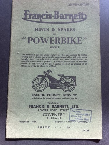 Francis barnett powerbike - francis-barnett,