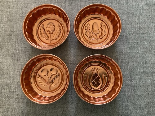 Copper jelly molds 13cms - copper,