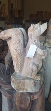 Chainsaw Carving squirrel Home Garden Sculpture Decoration great Christmas gift 