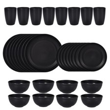 32PCS Black Dinnerware Bowl