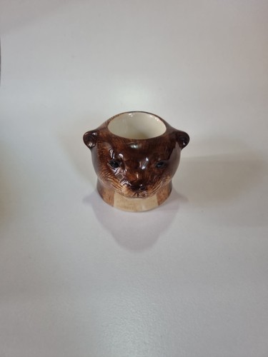 Quail ceramics otter face egg - ceramics,
