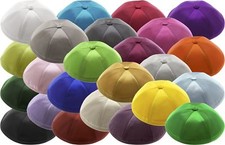 Plain Satin Kippah with 6 Sections kippot yarmulke kippa yamaka jewish hat