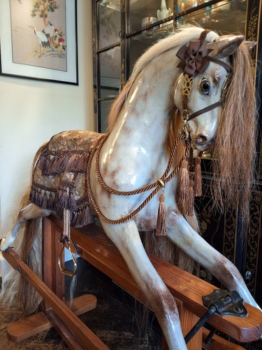 Antique wooden rocking horse - antique,