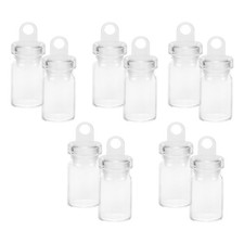  10 Pcs Tiny Wishing Bottles Mini Glass Jars with Lids Small Clear for Messages