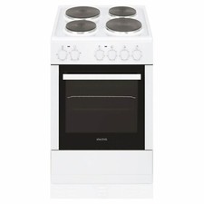 electriQ 50cm Electric Cooker with Single Oven and Solid Hotplate in White
