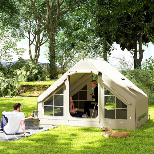 Inflatable person camping - person,