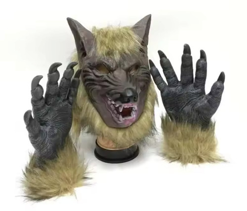 Halloween wolf head face mask - halloween,