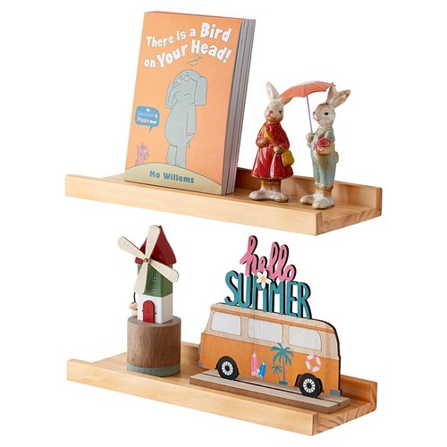 2pcs wooden floating shelves - 2pcs,