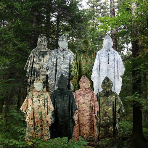 Hooded waterproof poncho - hooded,