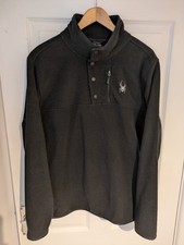 Spyder Fleece Black 1/4 Button