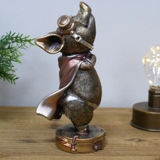 Steampunk Super Pig Caped Hero Ornament Home Decor Quirky Figurine Gift