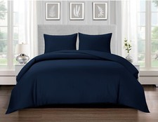 100% Egyptian Cotton Duvet Quilt Cover Bedding Set Double King Super King Size