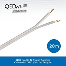 20m QED 42 Strand Oxygen Free Copper OFC High Quality HiFi Speaker Cable White