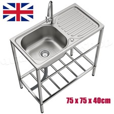 Commercial Sink Kitchen Stainless Steel Single Bowl Catering Outdoor Hand Wash