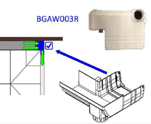 Ultraframe 265mm box gutter - box, to