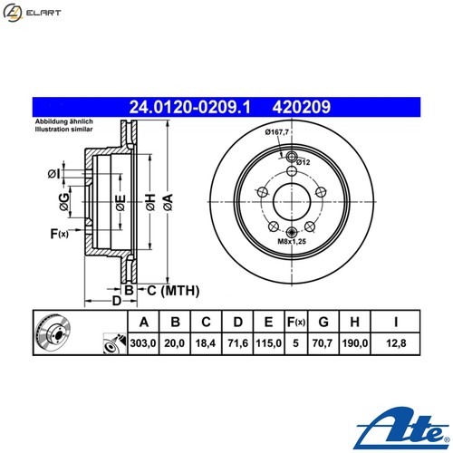 Brake disc 0120 0209 - 2x,