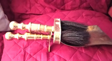 ANTIQUE STYLE SOLID BRASS FIRESIDE SHOVEL & BRUSH        (BR3)
