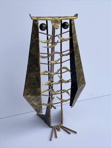 Vintage metal owl large - vintage, mid