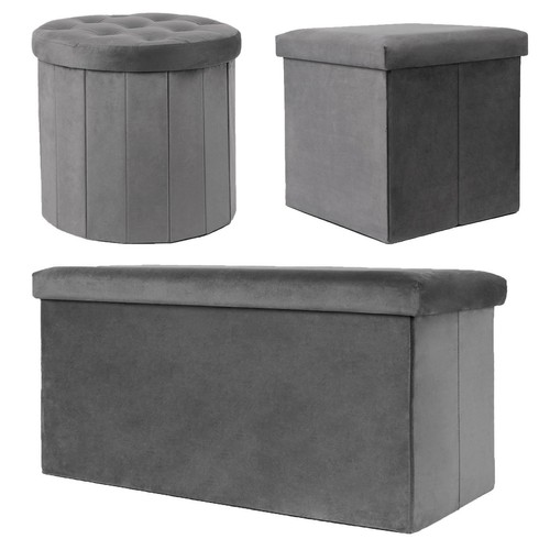 Folding ottoman storage box - folding,