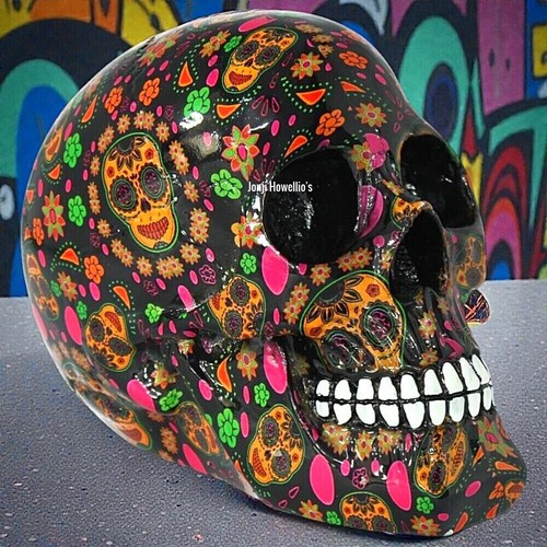 Day the dead skull ornament - day,