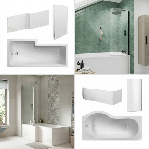 Shower baths shape with - shower, l