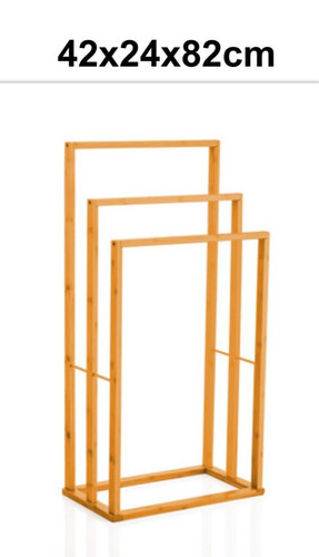 Bamboo wooden tier towel - wooden,