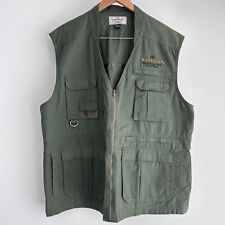 Macallan Whiskey Fishing Vest Mens XL Green Photography Outdoor Hike Pockets