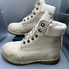 Timberland Womens Sz UK 5 EU83 Stone White Premium 6-inch Leather Boots Gum Sole