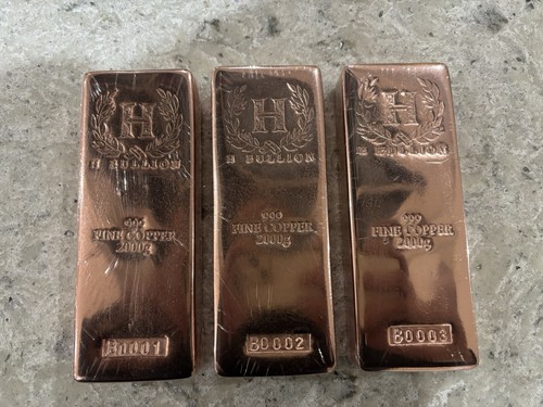 2kg 999 fine copper - h, bullion