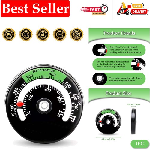 Magnetic stove thermometer - magnetic,