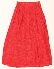 MICHAEL H Womens Gypsy Skirt UK 10 Small W24 Red Spotted Viscose BQ08