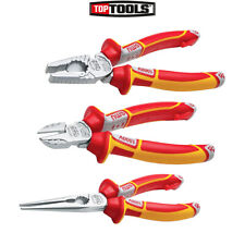 NWS NW782-3K VDE Sidecutter Combination Plier and Long Nose Plier Set of 3 Piece