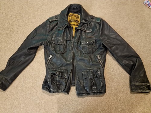 Superdry leather jacket - leather, jacket.