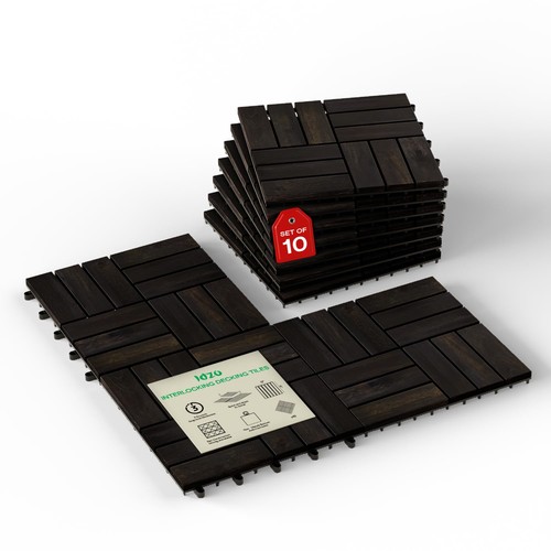 Interlocking deck tiles 6 - tiles, 9.6