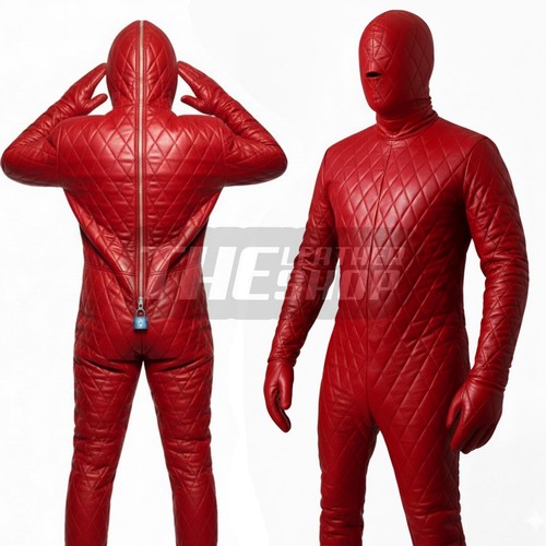 Quilted leather bondage - quilted, suit