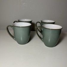 Set of 4 Denby Regency Green Coffee Beakers Mugs 10cm Tall