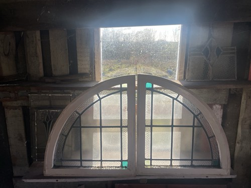 Edwardian arched leaded glass - arched,