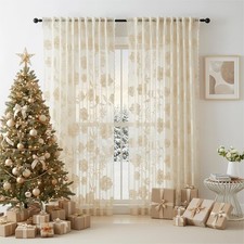 Beige Lace Sheer Curtains