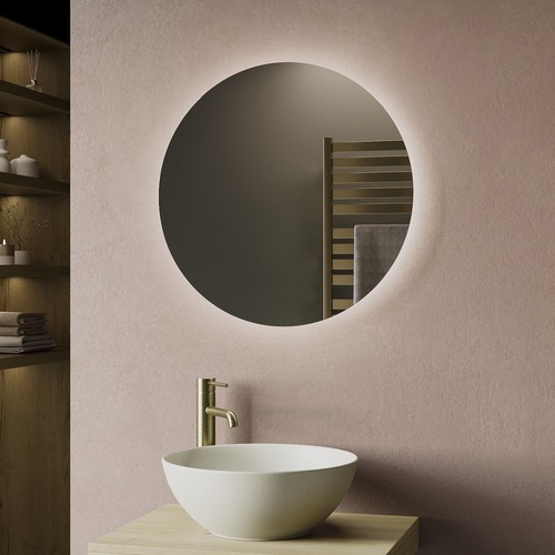 Round backlit bathroom mirror - backlit,