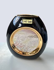 Chokin Art Vase Black 24kt