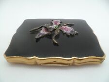 Rare Vintage Stratton Orchid Flower Art Deco Powder Compact