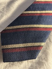 TM Lewin Navy Striped Silk Tie