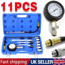 11PCS Petrol Engine Compression Tester Kit Fuel Cylinder Pressure Gauge Tool Set