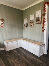 Custom Wooden Nook Bench – Farmhouse Style Seating with Storage