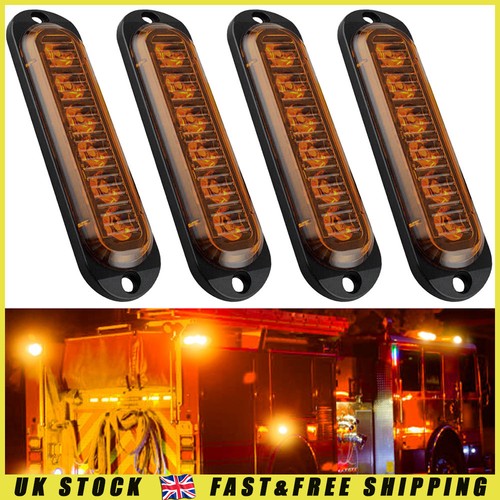 Waterproof amber led - 4x, 6-led