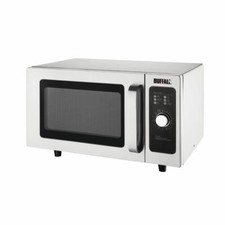 Buffalo Manual Commercial Microwave Oven in Silver Stainless Steel - 1000W