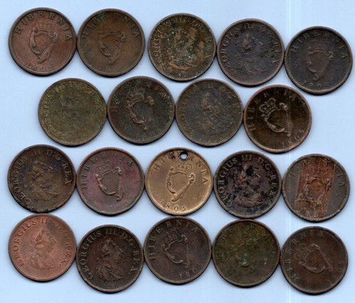 Irish 1805 copper halfpenny - 19,