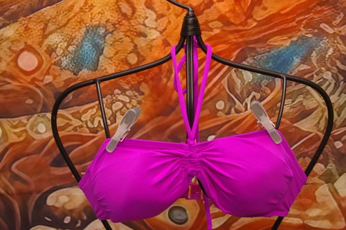 Bikini top pink with clasp - bikini,