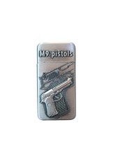 Vintage M9 Pistols Fuel Lighter Embossed Metal Design – Refillable – Collectible